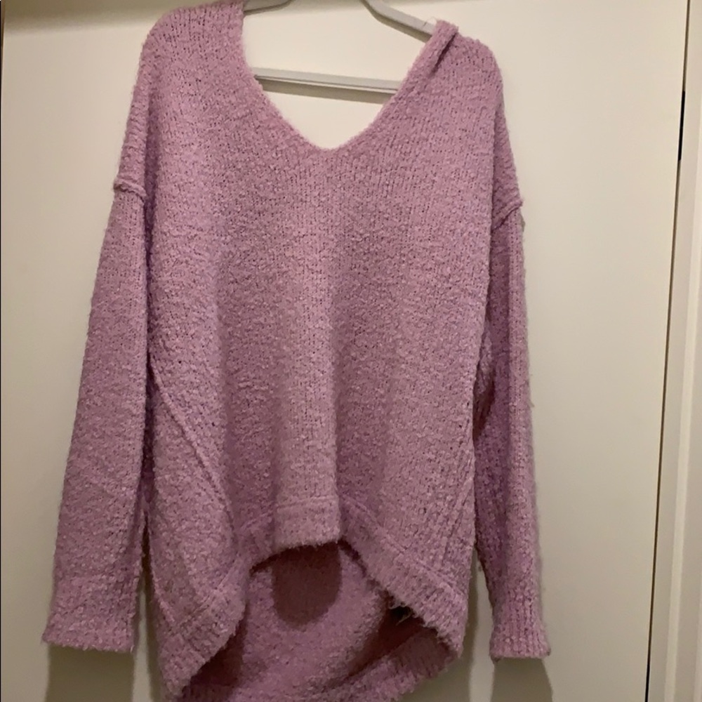 Lilac free people oversized teddy sweater